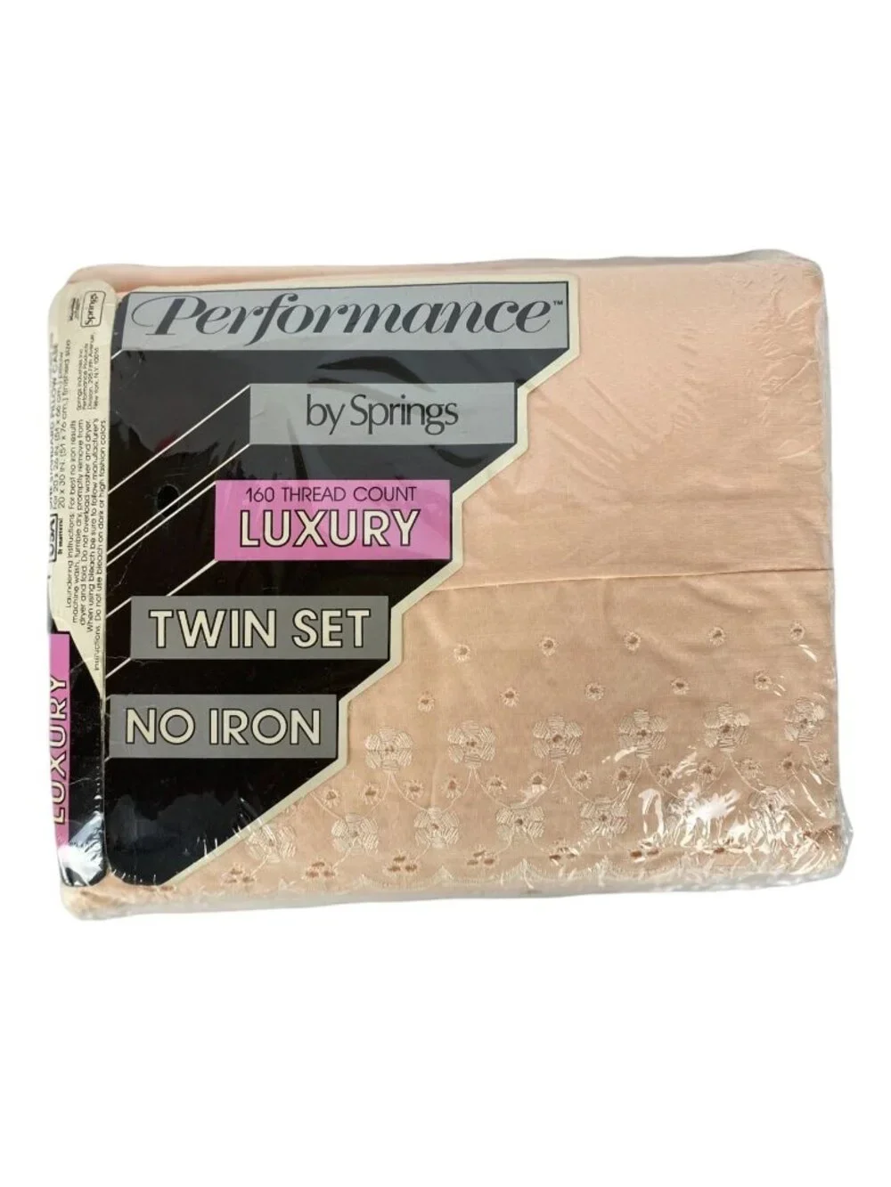 Performance By Springs Luxury No Iron 160 Thread Count Twin Sheet Set Peach Pink